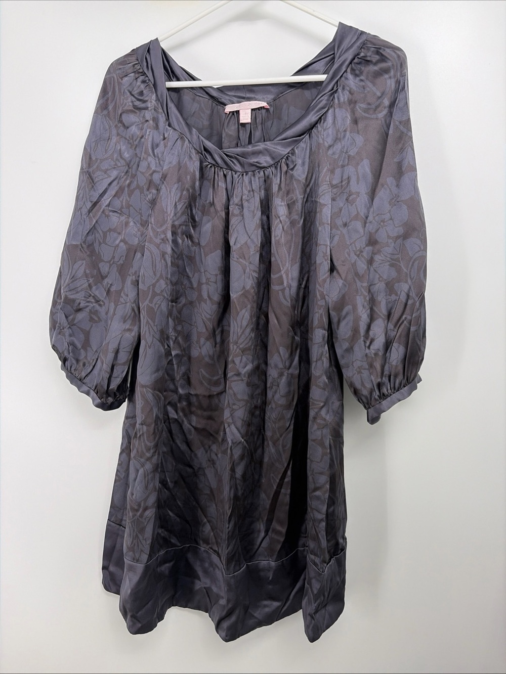 Rebecca Taylor Blue & Black Floral 100% Silk Dress Size 8